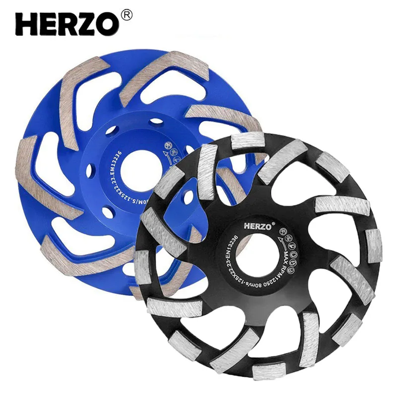 HERZO 2PCS Gringding Cup Wheel Diamond Discs Kit Sanding Disc for Concrete On Angle Grinder