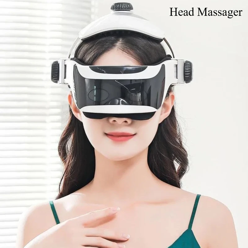 Head Massager Electric Head Physiotherapy Instrument Massage Helmet Hot Compress To Relieve Fatigue and Migraine