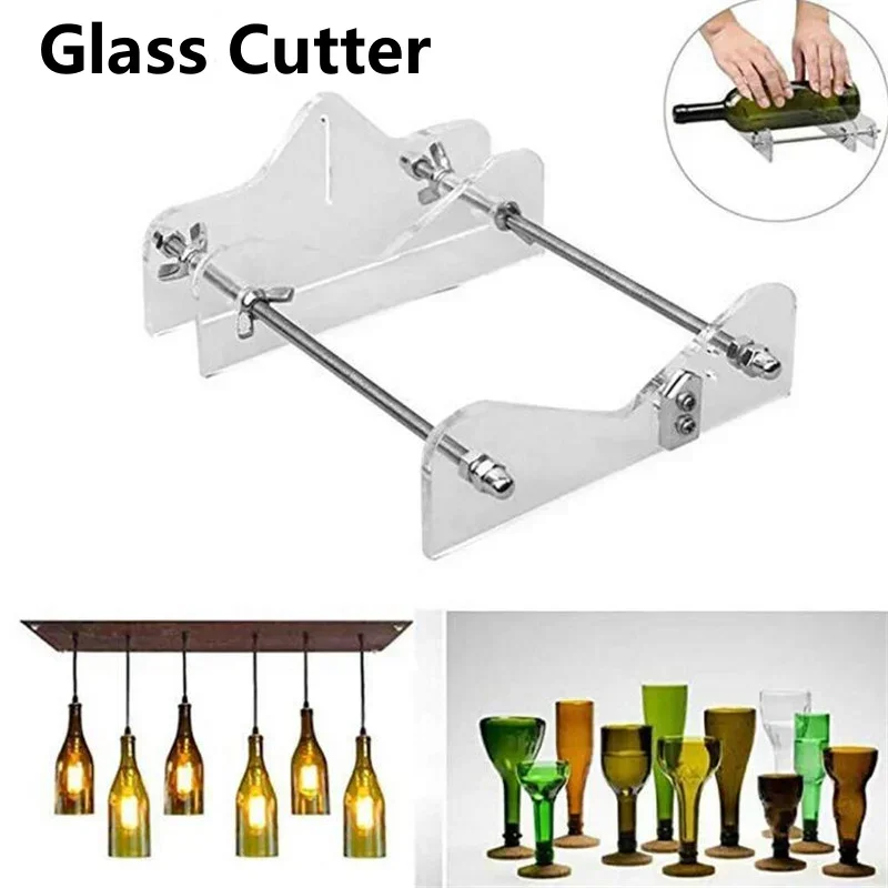 Cortador de vidrio Cuadrado y Redondo, cortador de esculturas de vidrio de cerveza de vino, ajustable, profesional, máquina de bricolaje,