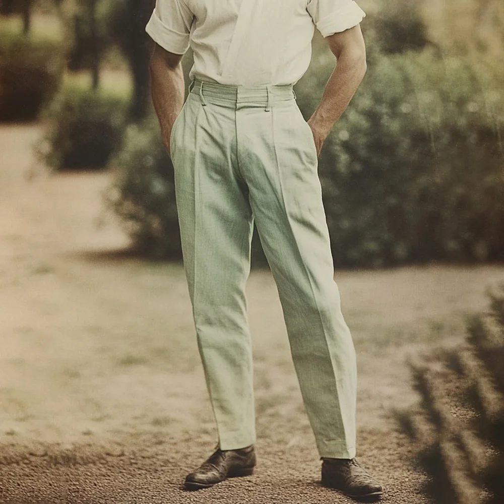 

Мужские повседневные брюки прямого кроя для бизнеса, однотонные, легкие, льняные, классические, для работы и офиса