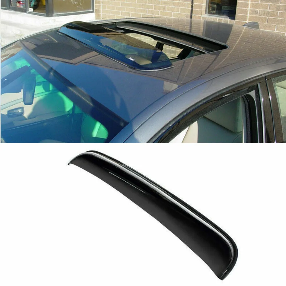 980MM hitam matahari/atap bulan jendela atas Sunroof Visor ventilasi hujan/angin deflektor baru