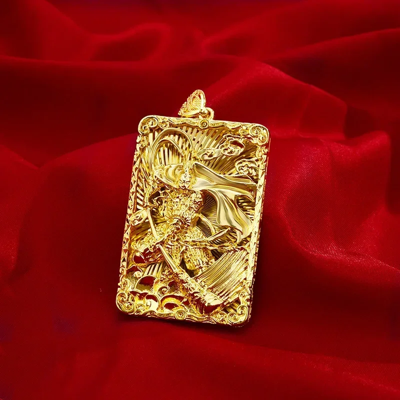 

Тег зодиака тигра, властное золото AU99, мужское национальное трендовое ожерелье Great Sage Guan Yu из 24-каратного золота Mazu, кулон