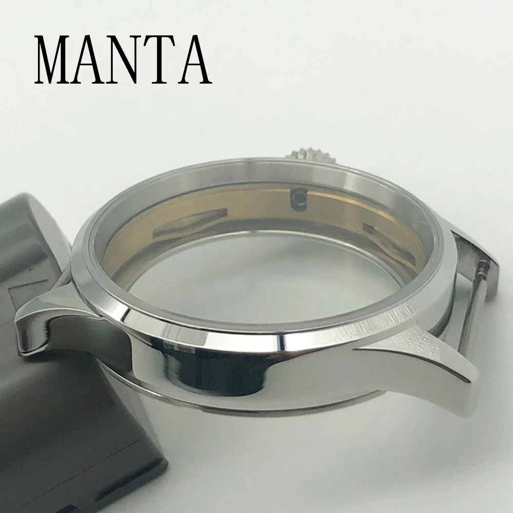 MANTA 43mm Stainless Steel Case Sapphire Glass Fit ETA6497/6498 Seagull ST3600/3620 Movement Watch Parts