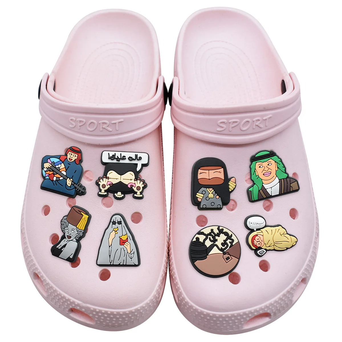 جديد 1-20 قطعة نمط الشرق الأوسط بولي كلوريد الفينيل الأحذية السحر حذاء للحديقة زر اكسسوارات الأحذية أبازيم صالح الأساور هدية عيد ميلاد
