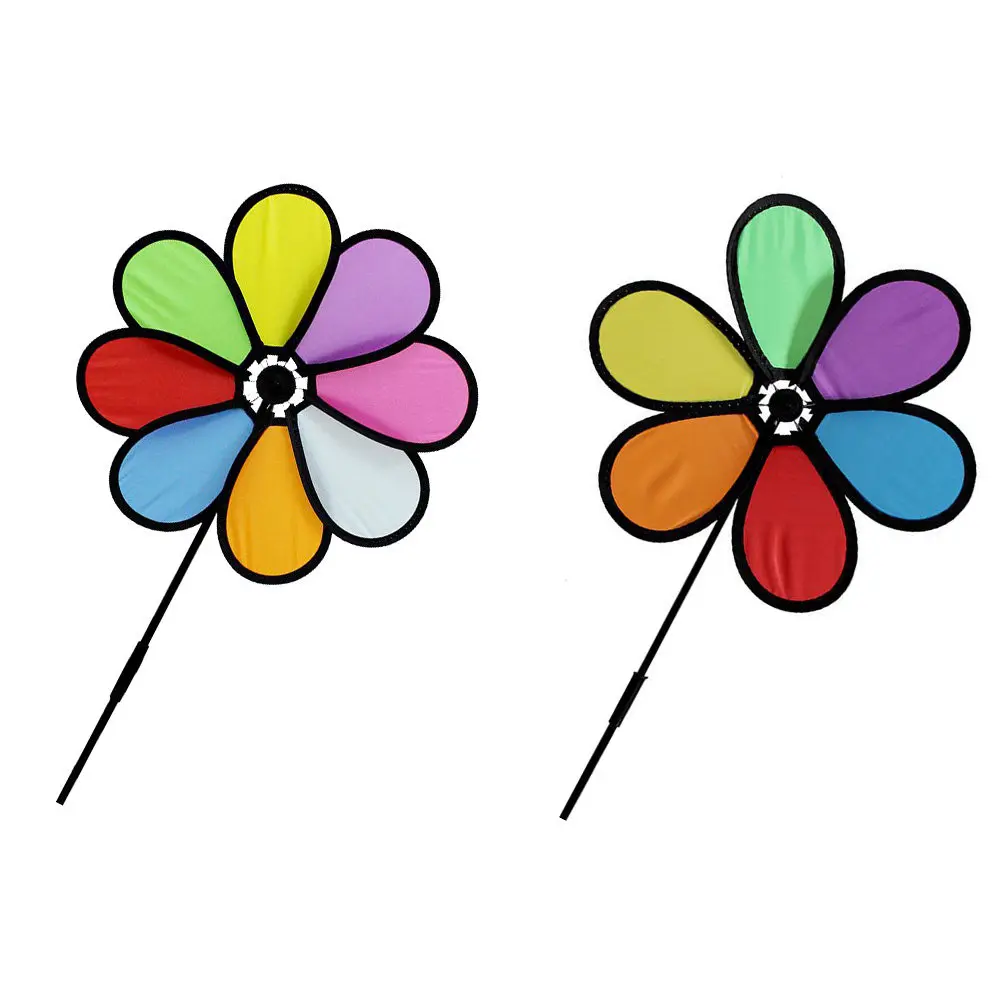 

2Pcs Colorful Garden Windmill Iron Pinwheel Rotating Decorative Ornament for Yard Lawn Outdoor Garden Decoration