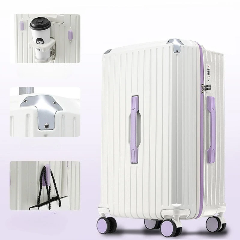 

24/26/28/30 Inch Travel Suitcase Large size Trolley Case With wheels Rolling Luggage MultiFunctional Suitcase with Cup holder