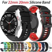 22mm 20mm Silicone Band for Samsung Galaxy Watch 4/5/6/7 44mm 40mm 5 Pro 45mm Bracelet for Huami Amazfit Stratos 3 2 2s Strap