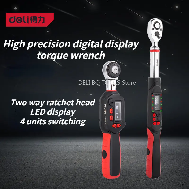 

Deli Digital Display Torque Wrench High Precision Mini Preset Torque Wrench Adjustable Torque Automobile Repair Tire Wrench Set