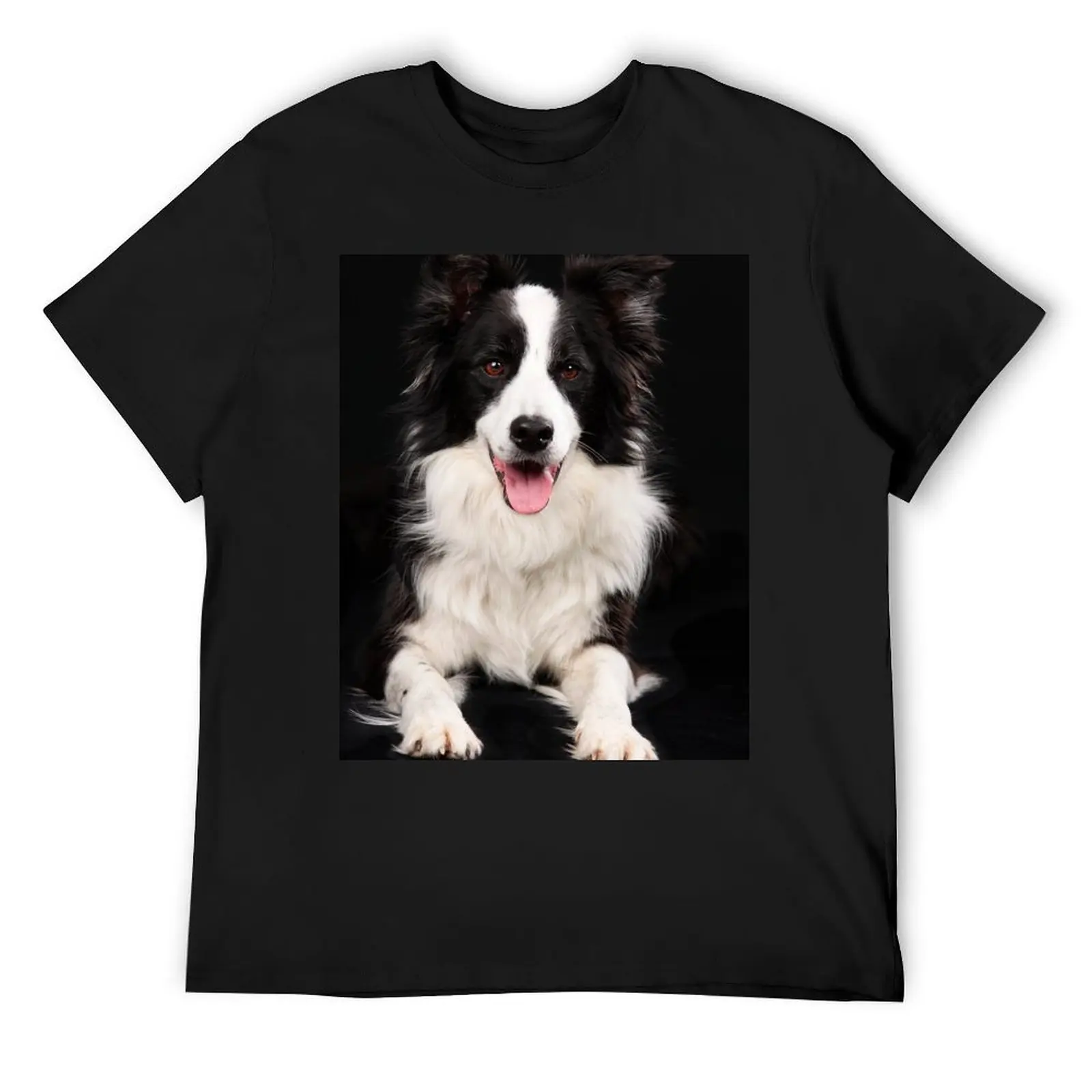 

Black and white border collie T-Shirt oversizeds cheap stuff graphic shirts mens cotton t shirts