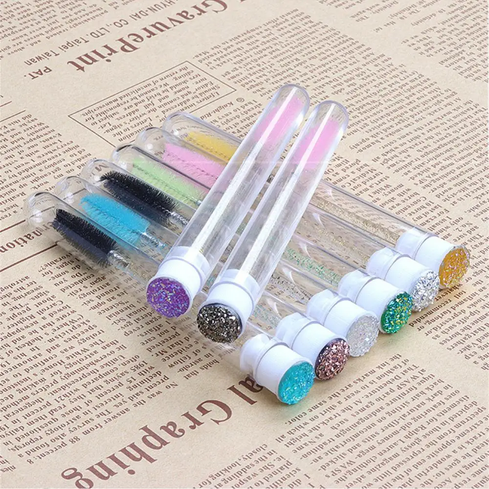 /3pcs wieder verwendbare Augenbrauen pinsel Tube Einweg Kristall Make-up Pinsel Wimpern verlängerung austauschbare Mascara Zauberstäbe Werkzeuge