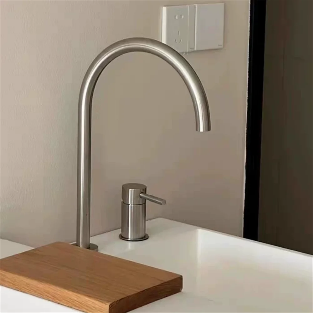 Brush Gold Basin faucet Brush Nickel Bathroom Faucet two-hole Grey Lavotory faucet sink tap 360 rotating widespread basin Tap