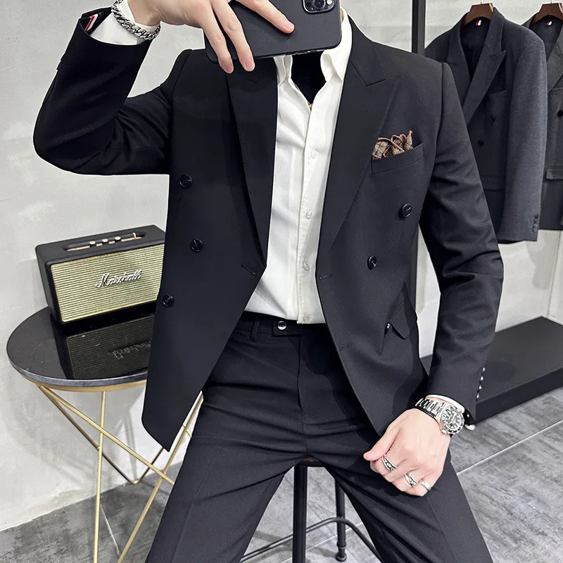 

Double-breasted men's casual suit suit groom dress slim wedding high-end CO231