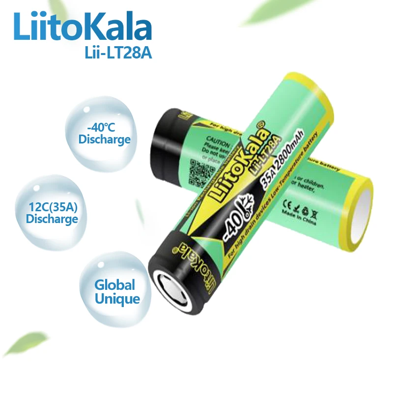 1-20 sztuk LiitoKala Lii-LT28A 18650 2800mah 3.7V akumulator 45A wysoka moc rozładowania-40 ° akumulator niskotemperaturowy