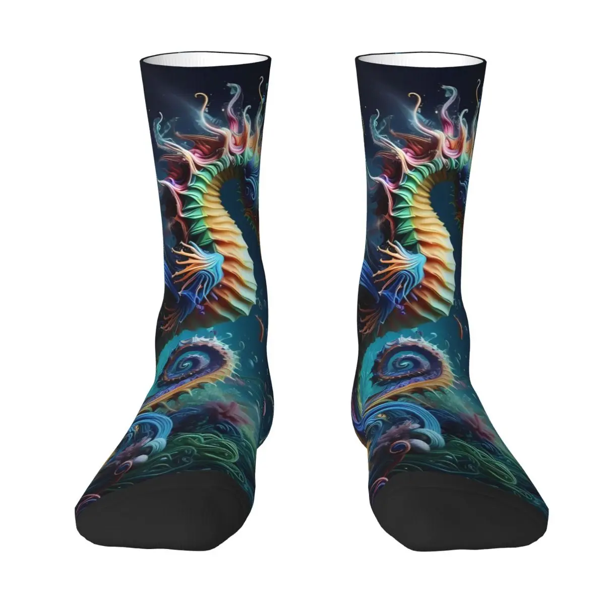 Sea Horse Sock Printed Man Polyester