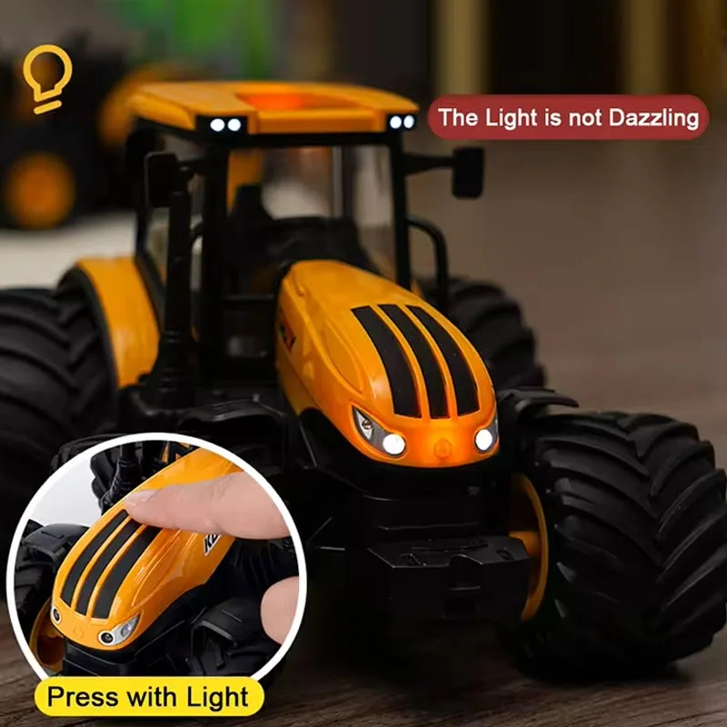 Farm Trucks Model Set 1/24 Dicast Tractor Toys for Children Sliding Agriculture Transporter Toys Engineering Farming Scene Gift