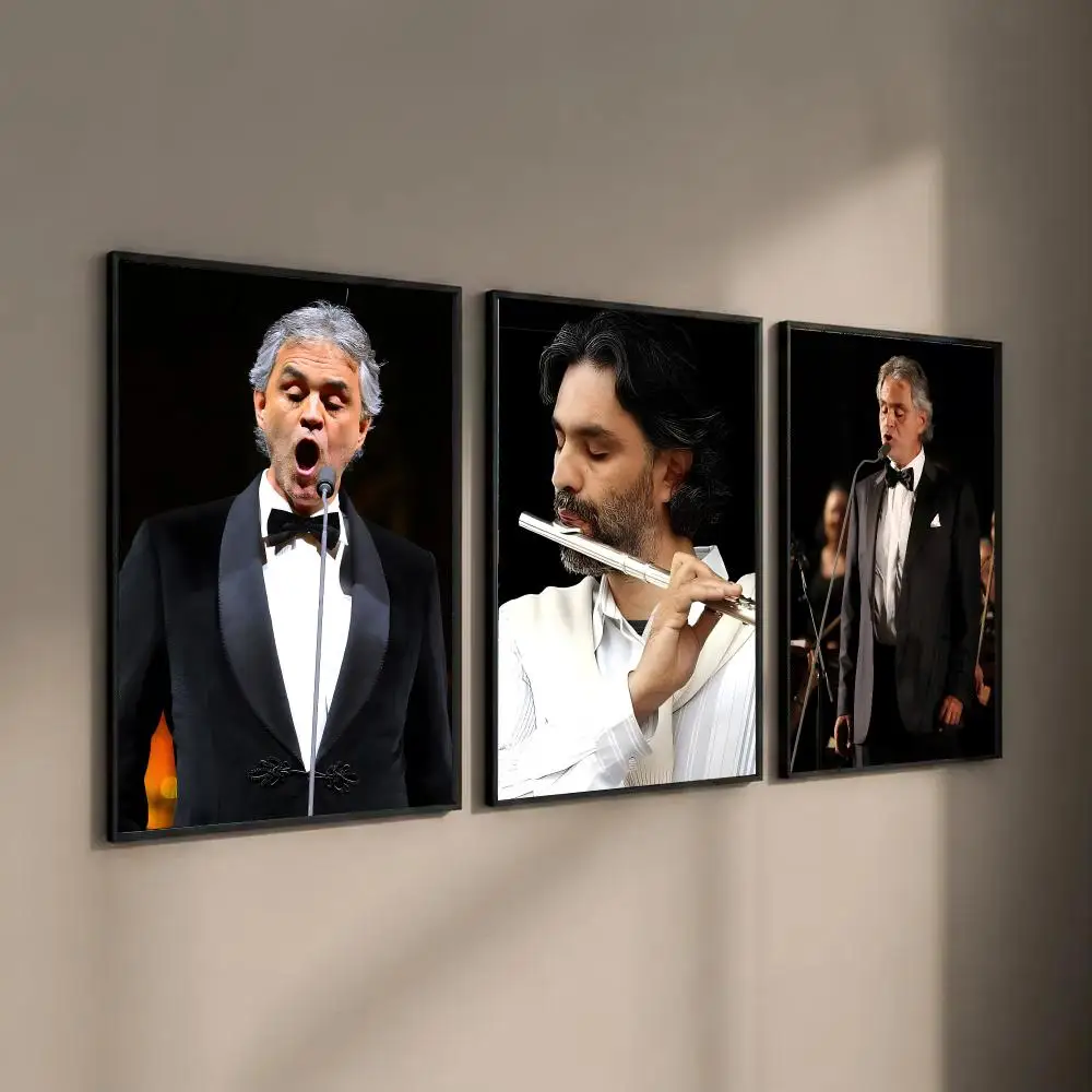 Singer A-Andrea Bocelli Poster Self-adhesive Art Waterproof Paper Sticker Coffee House Bar Room Wall Decor