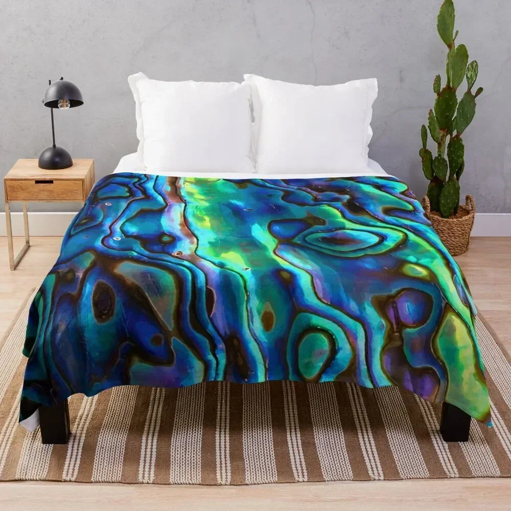 

New Zealand Paua Shell - Kiwi Design Kiwiana Maori Throw Blanket Spring Fall Cozy Throw Blanket for Couch