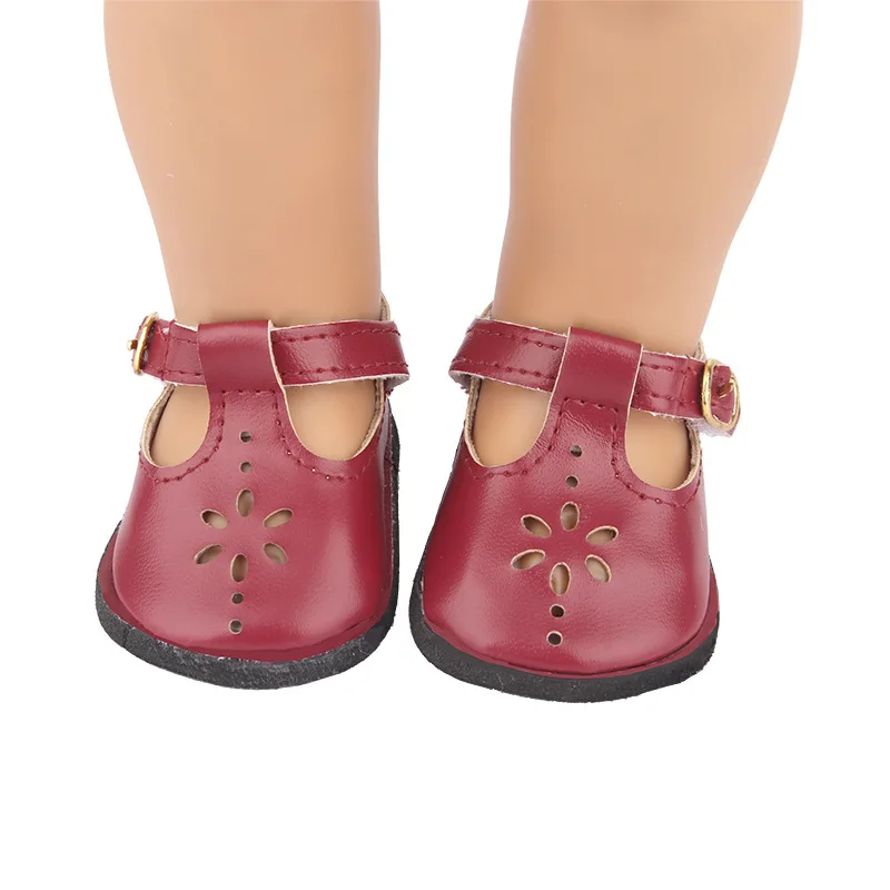 18-inch doll shoes, reborn dolls cute flowers red shoes paired with skirts