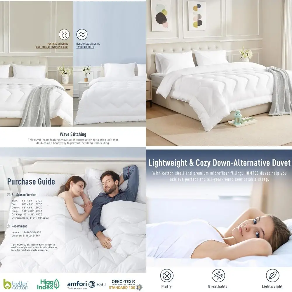 

Хлопковое одеяло - размер California King, белое, 100% хлопковая обшивка, легкое, всесезонное, стеганое, 8 креплений, прочное и дышащее