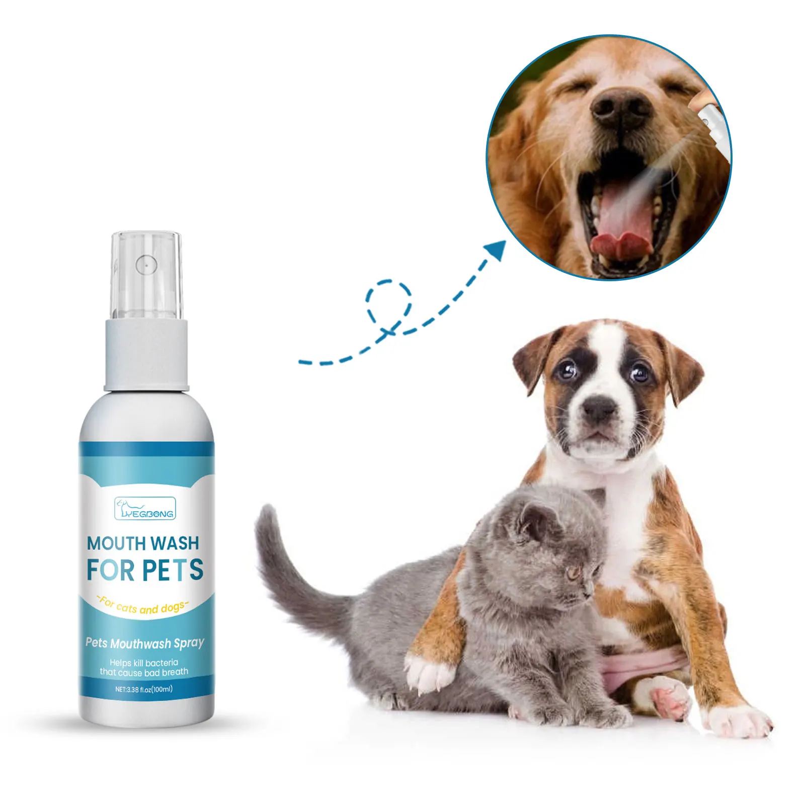 

Pet Breath Freshener Oral Stain Cleaning Tartar Remover Dental Breath Freshing Healthy Gum Care Deodorant Cat Oral Foam Cleaner