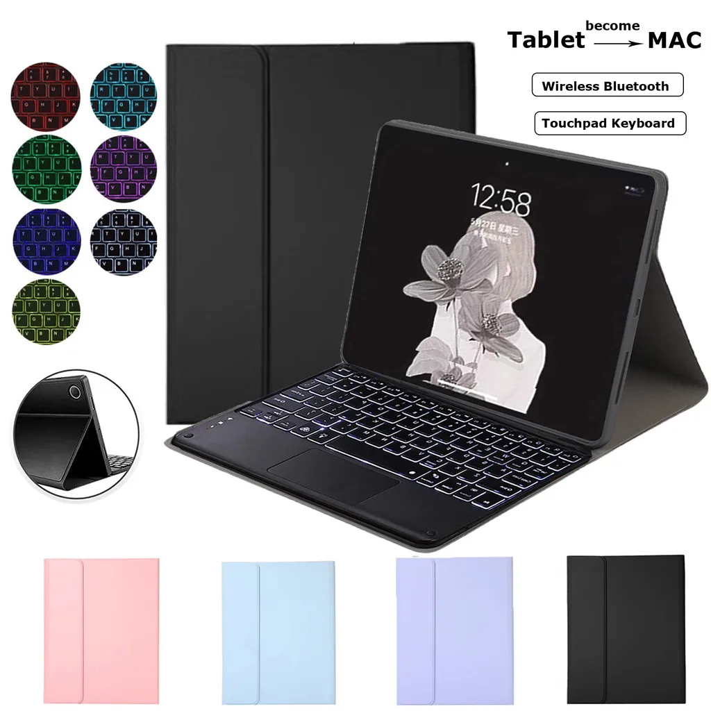 

Подсветка для Tecno Megapad 11 11 дюймов, чехол для планшета MEGAPAD 11 11 дюймов с клавиатурой, магнитная сенсорная панель, съемная Bluetooth-клавиатура