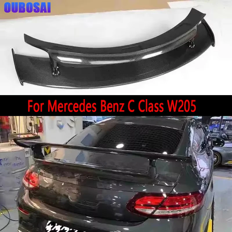 

For Mercedes Benz C Class W205 C43 C63 2-door Carbon Fiber Tail fins Rear Trunk Spoiler Guide Wing Rear Wing Diverter