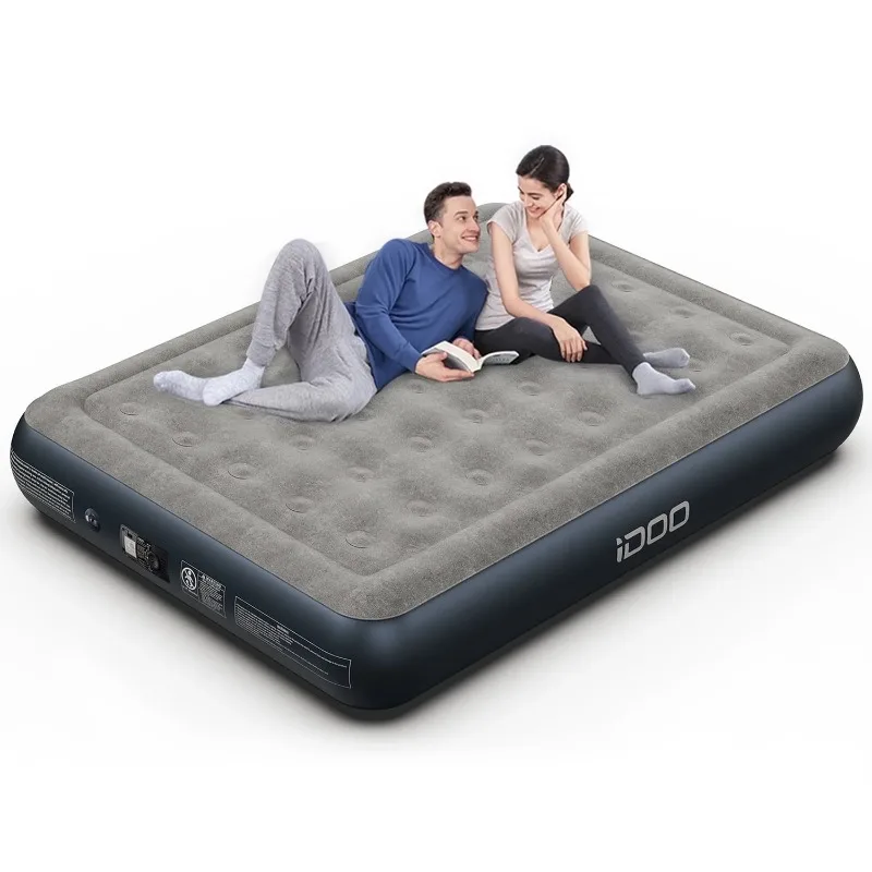 

iDOO Queen Size Air Mattress, Inflatable Airbed with Built-in Pump, 650lb MAX