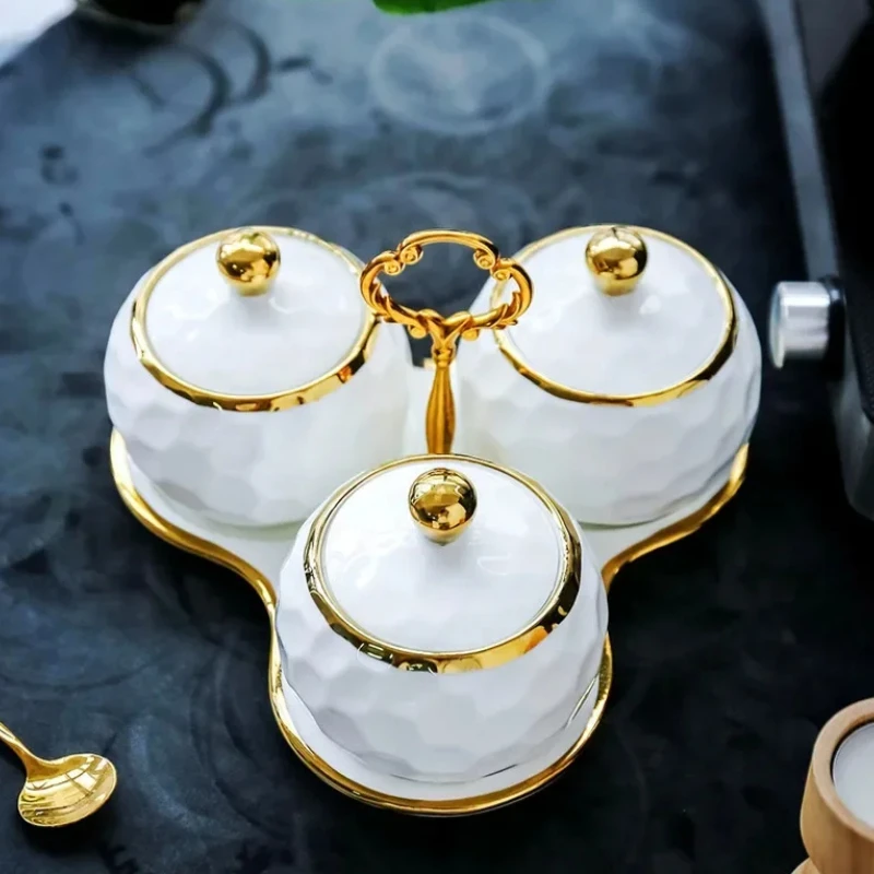 

3-Piece Spice Jar Set - Household Condiment Box for Sugar, Salt & Spices - Ideal Kitchen Storage Tool