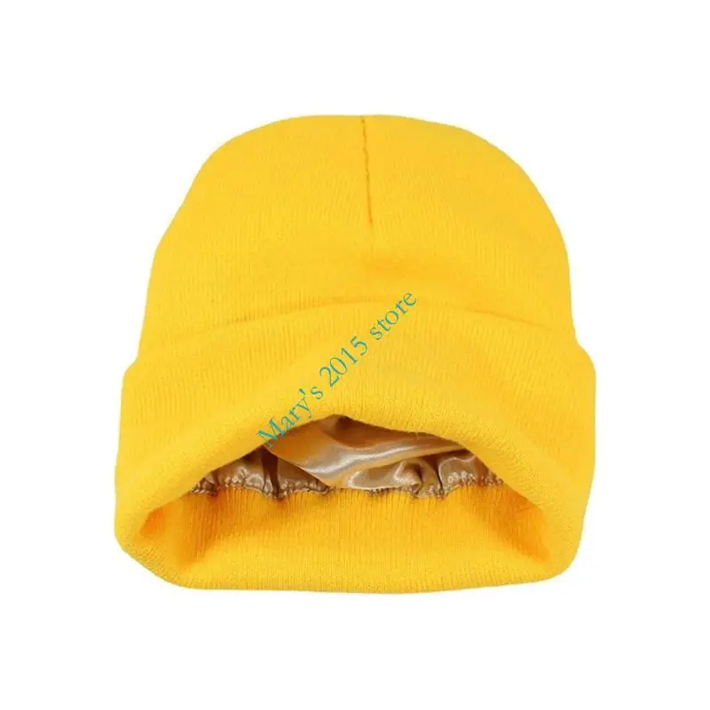 Smooth Inner Lined Acrylic Brimless Hat for Women and Men, Turned-Up Cold Weather Cap for Commute, Travel and Outdoor Walks