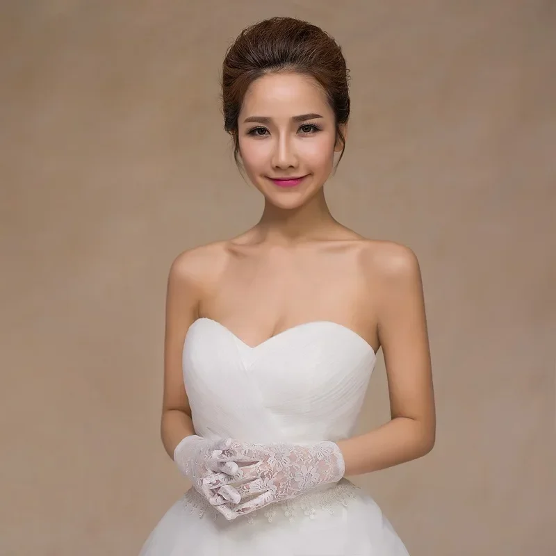 Women's Lace Floral Bridal Prom Gloves for Wedding Party Costume Accessories