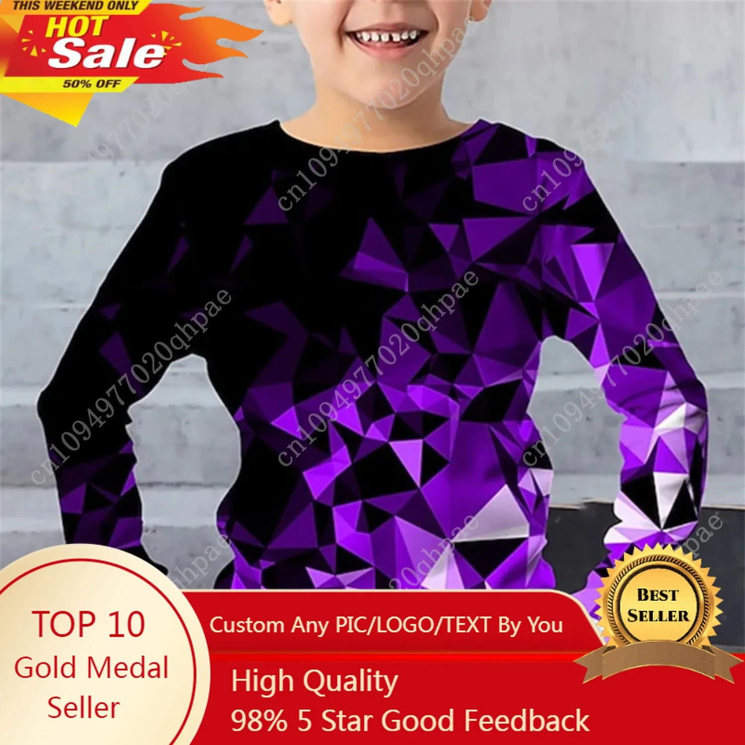 ملابس الأطفال التي شيرت للأطفال الأولاد 9 إلى 14 البرق الهندسة طويلة الأكمام تي شيرت الصبي قطعة واحدة رداء علوي غير رسمي عالية الطفل تيز #1