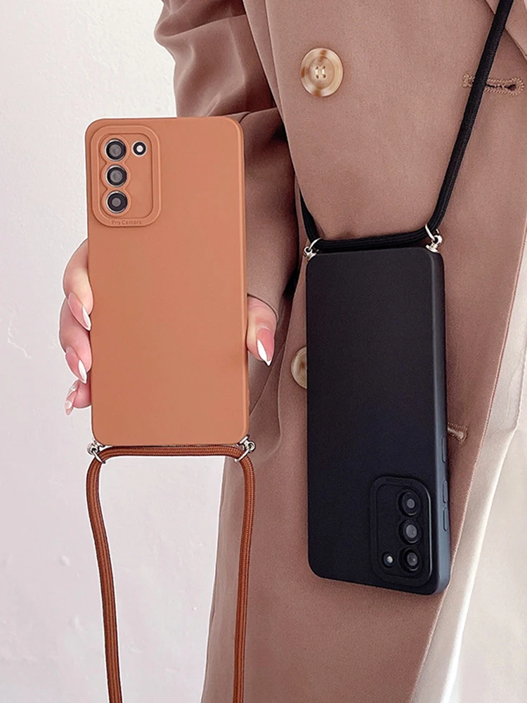 Cordão crossbody capa de silicone para samsung galaxy s22 s21 s20 fe s23 plus ultra 5g s20fe cinta