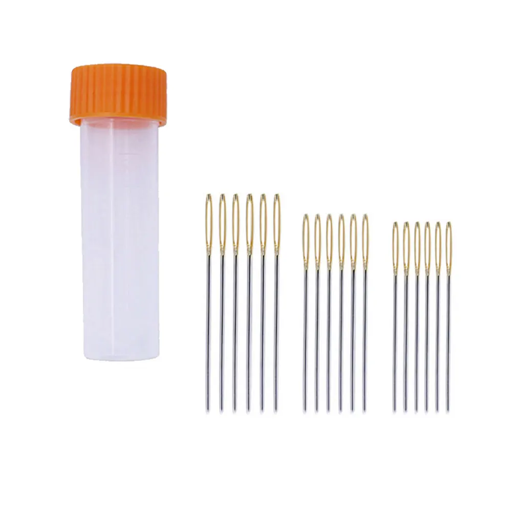 90 قطعة مجموعة إبرة العين الكبيرة 4 سنتيمتر 3 7 سنتيمتر 3 4 سنتيمتر ثقب كبير طرف حاد عمود سميك إبر الخياطة عبر غرزة DIY بها بنفسك