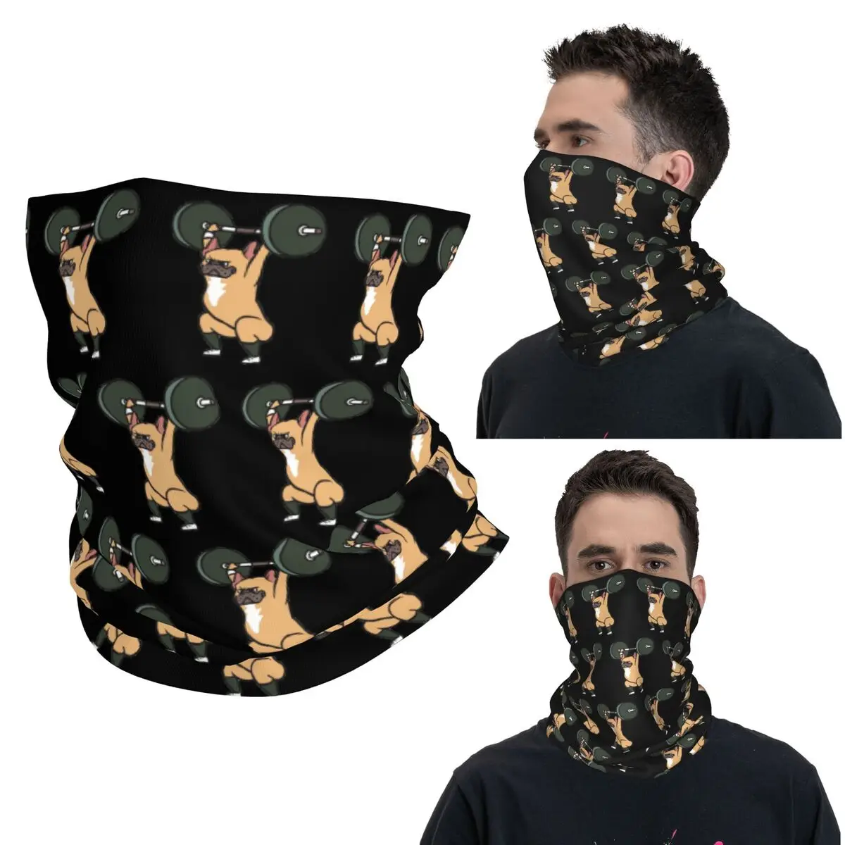 

Snatch Тяжелая атлетика Французский бульдог Бандана на шею Маска с принтом Шарф Многофункциональный головной убор Унисекс для взрослых