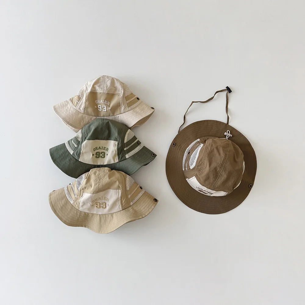 Children's Fisherman Hat Baby Boys Girls Summer Mesh Breathable Quick-drying Outdoor Sunshade Cap