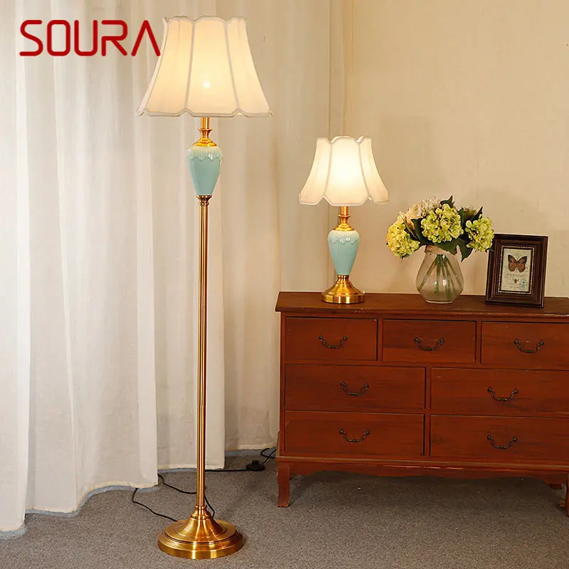 

SOURA Modern Ceramics Floor Lamp Nordic Creative Fashion Table Light Standing LED Decor For Home Living Room Bedroom