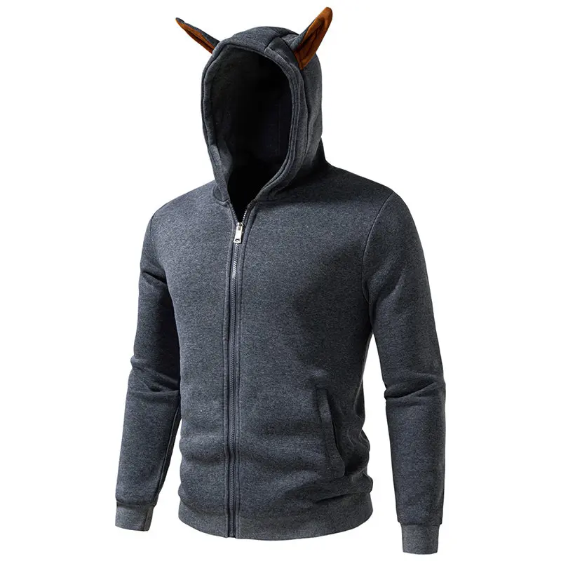 Autumn Men Sweatshirts Long Sleeve Jacket Hoodie Zipper Closure Jacket Male Hoodies Sweatshirt Slim Fit Male Clothing