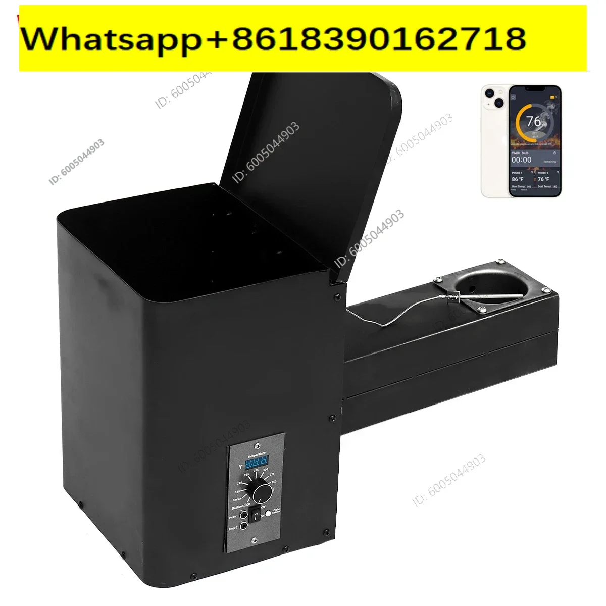 Pellet BBQ Smoker Hopper Assembly Kit With Wifi bluetooth PID Controller 12