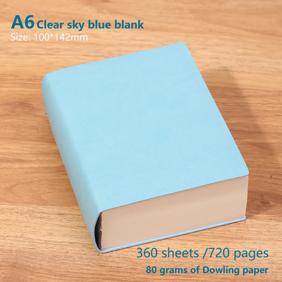720-seitiges, ultradickes, leeres Skizzenbuch mit Innenseite, PU-Einband, minimalistisches Design, klein und frisch, DIY-Büro/Malerei – Detail 8