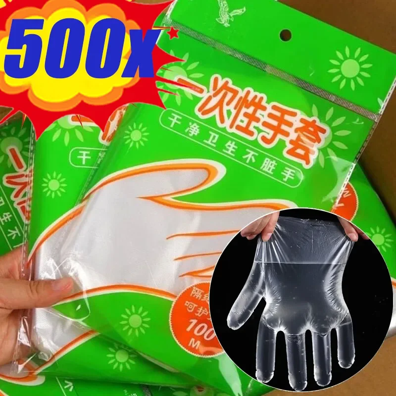 

Wholesale Transparent Disposable Gloves Plastic Waterproof Gloves for Kitchen Restaurant Fried Chicken BBQ Disposable Tableware