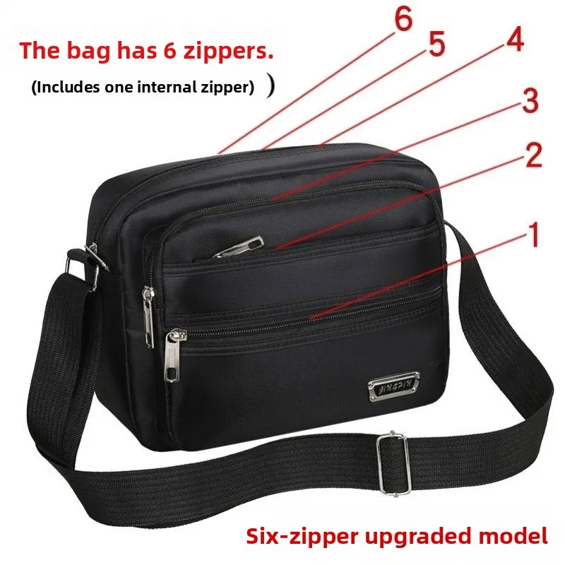 

Ox Cloth Men's Single oulder Bag Casual Crossbody Work Bag Multi-layer Busin Bag for Men Motorcycle Brand Handbag