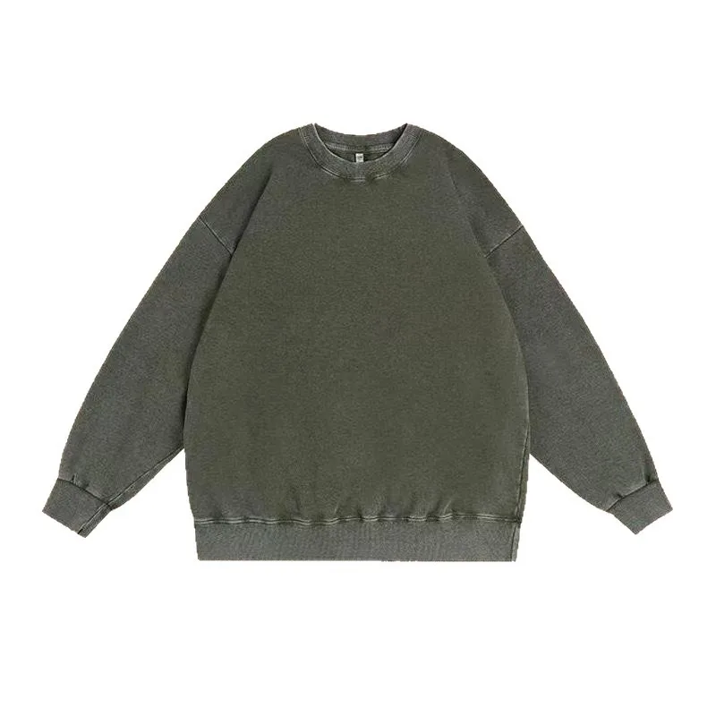 

Мужские худи в корейском стиле без капюшона, с регулируемым шнурком, из хлопка, повседневные, свободного кроя, простые, базовые, удобные, практичные