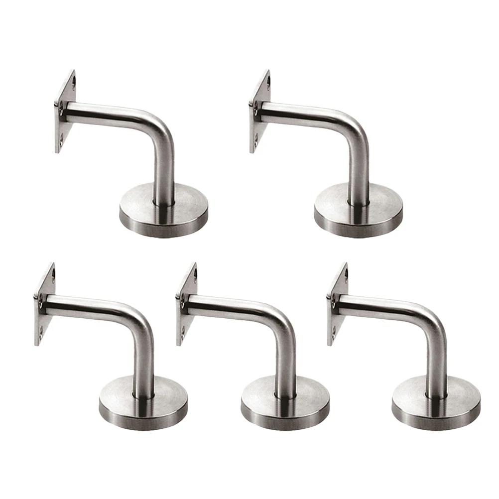 

5pcs Stainless Steel Handrail Brackets Durable Anti-corrosion Suitable for Hotel Gym Office Bathroom Construction Tools