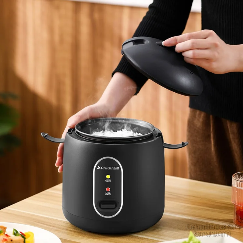 CHIGO 1.2L Electric Rice Cooker Home Non-Stick Coating Rice Cooking Pot Automatic Keep Warm Porridge Soup Steaming Pot Kitchen