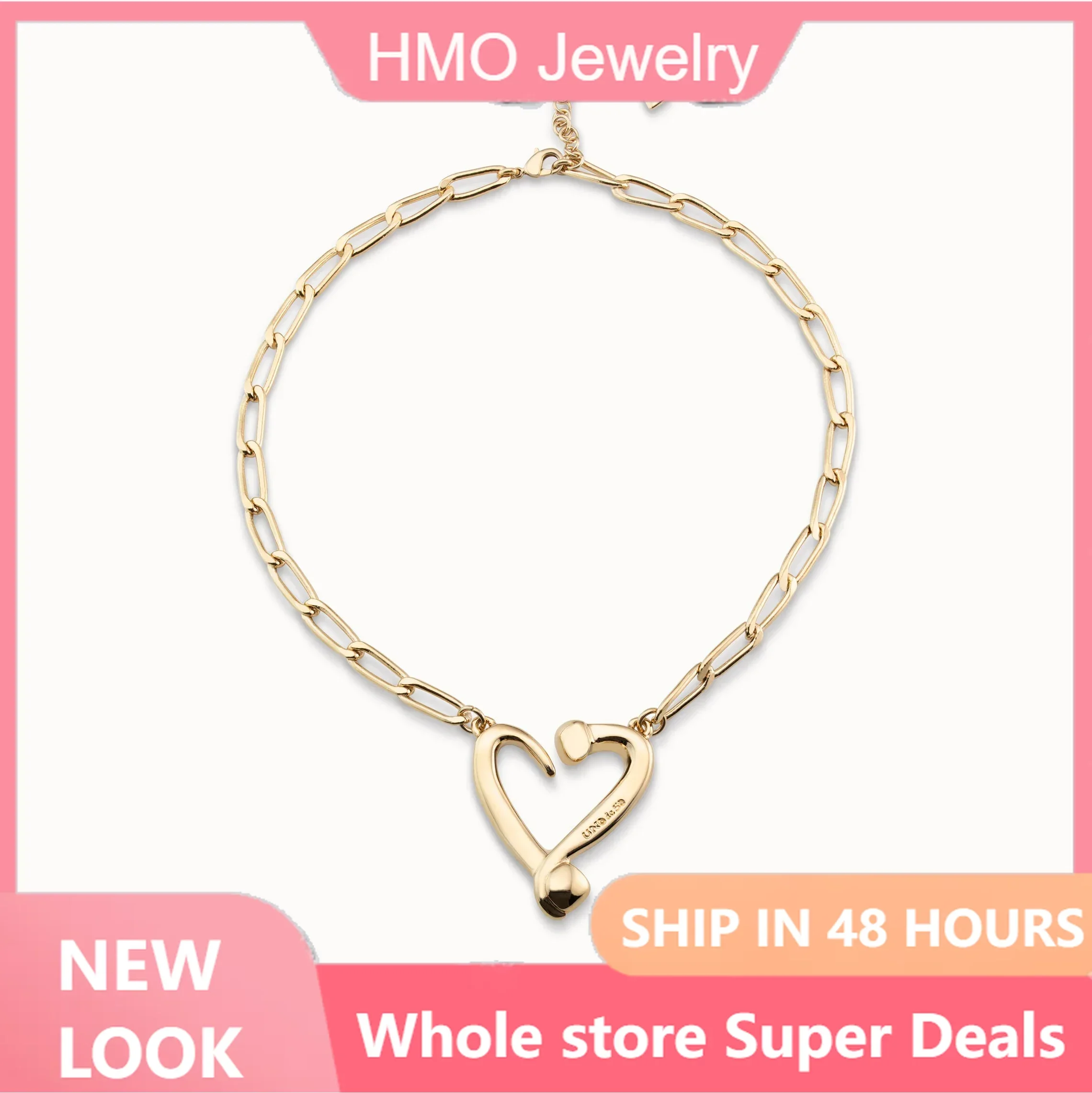 

2024 Latest Hot Sales Spain UNOde50 Jewelry Fashion Elegant Romantic Love Necklace Women's High Quality Valentine's Day Gift