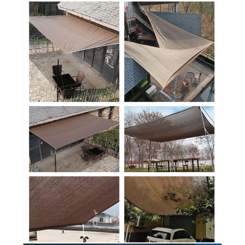 Premium Brown UV Protection Sun Shade Sail Canopy, Durable Outdoor Shelter Net for Garden Patio, Poolside, Camping and Picnic