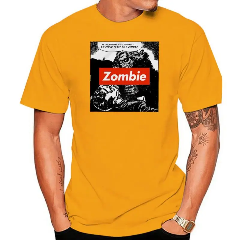 Title: Proud Zombie Womens Fitted T-Shirt Zombie Tee Alternative Handmade screen-printed walking dead undead vampires birthday