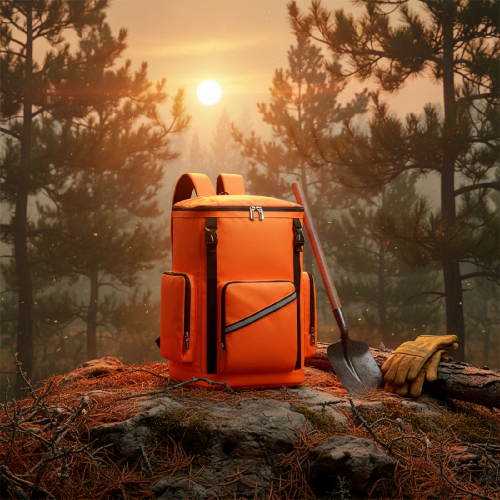 Emergency Backpack Multi-Pocket Emergency Bag Backpack with Reflective Strip Structured Pack Lightweight for First Responders