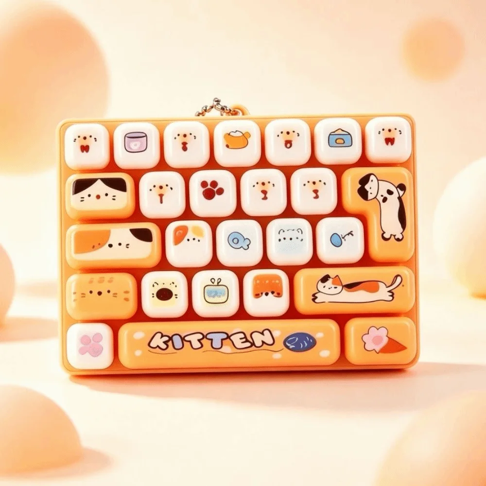 26 Key Decompression Button Creative Style Cute Design Mini Keyboard Pendant Small Gift Bag Hanging Ornament Keyboard Keychain