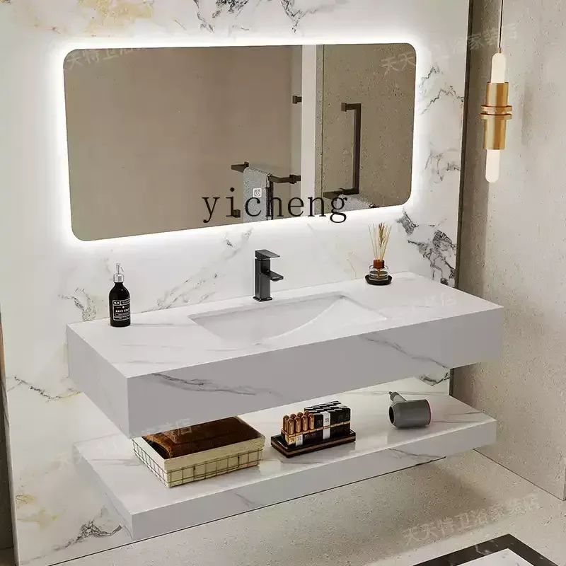 

bathroom cabinet combination, pure black rock slab ceramic basin, toilet, washstand, wash basin
